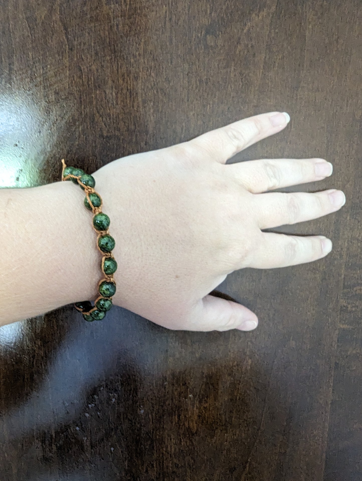 Green bead bracelet