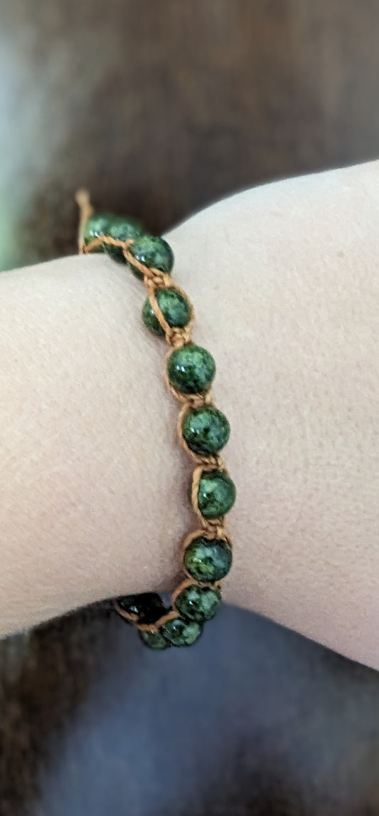 Green bead bracelet