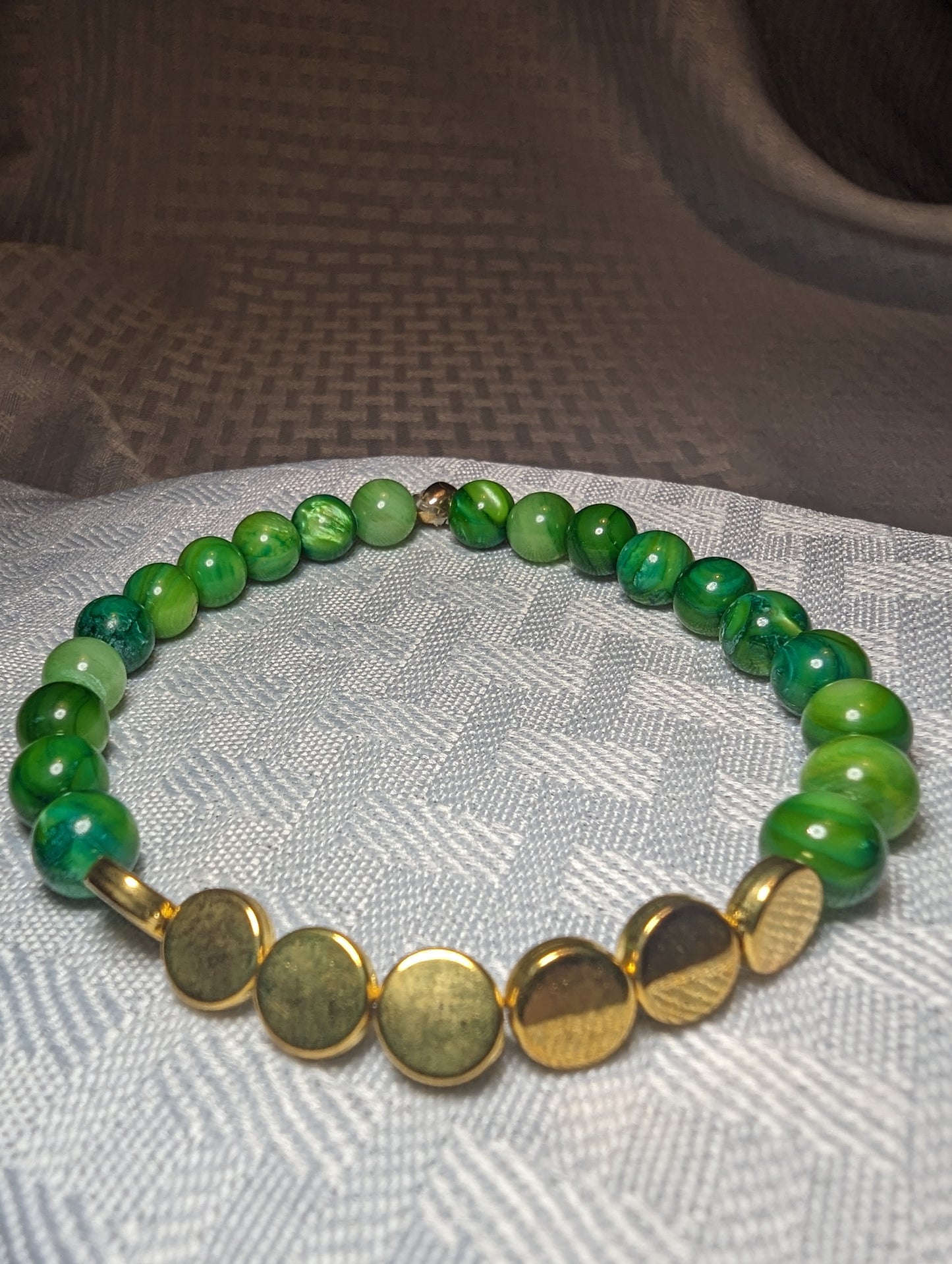 Green and gold bracelet