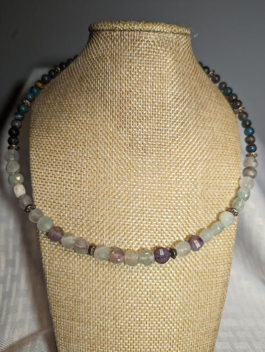 Fluorite and Blue Apatite necklace