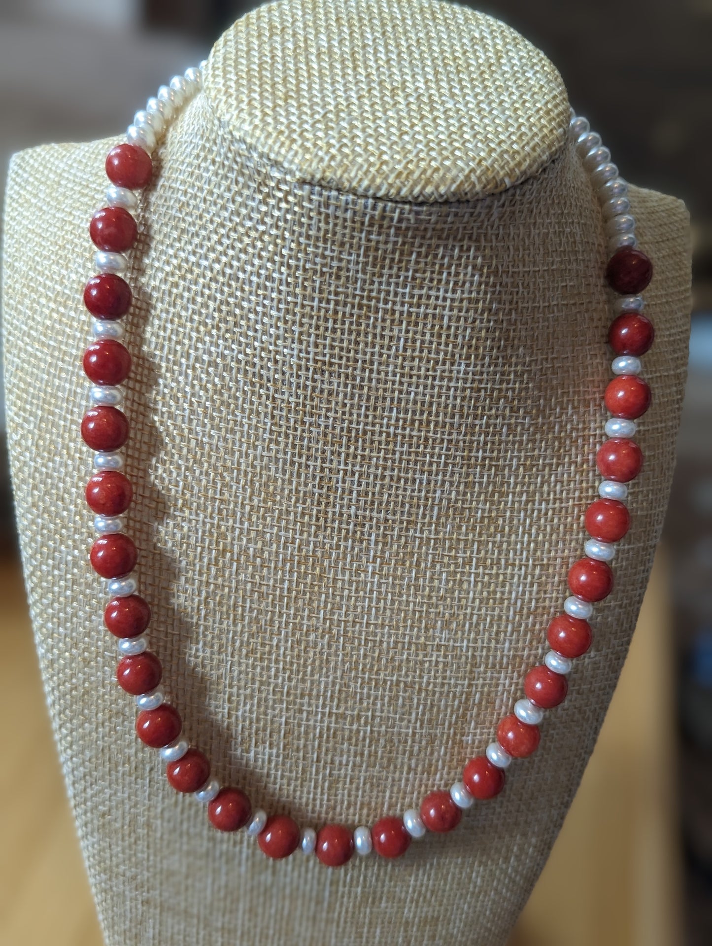 Carnelian and Pearl necklace