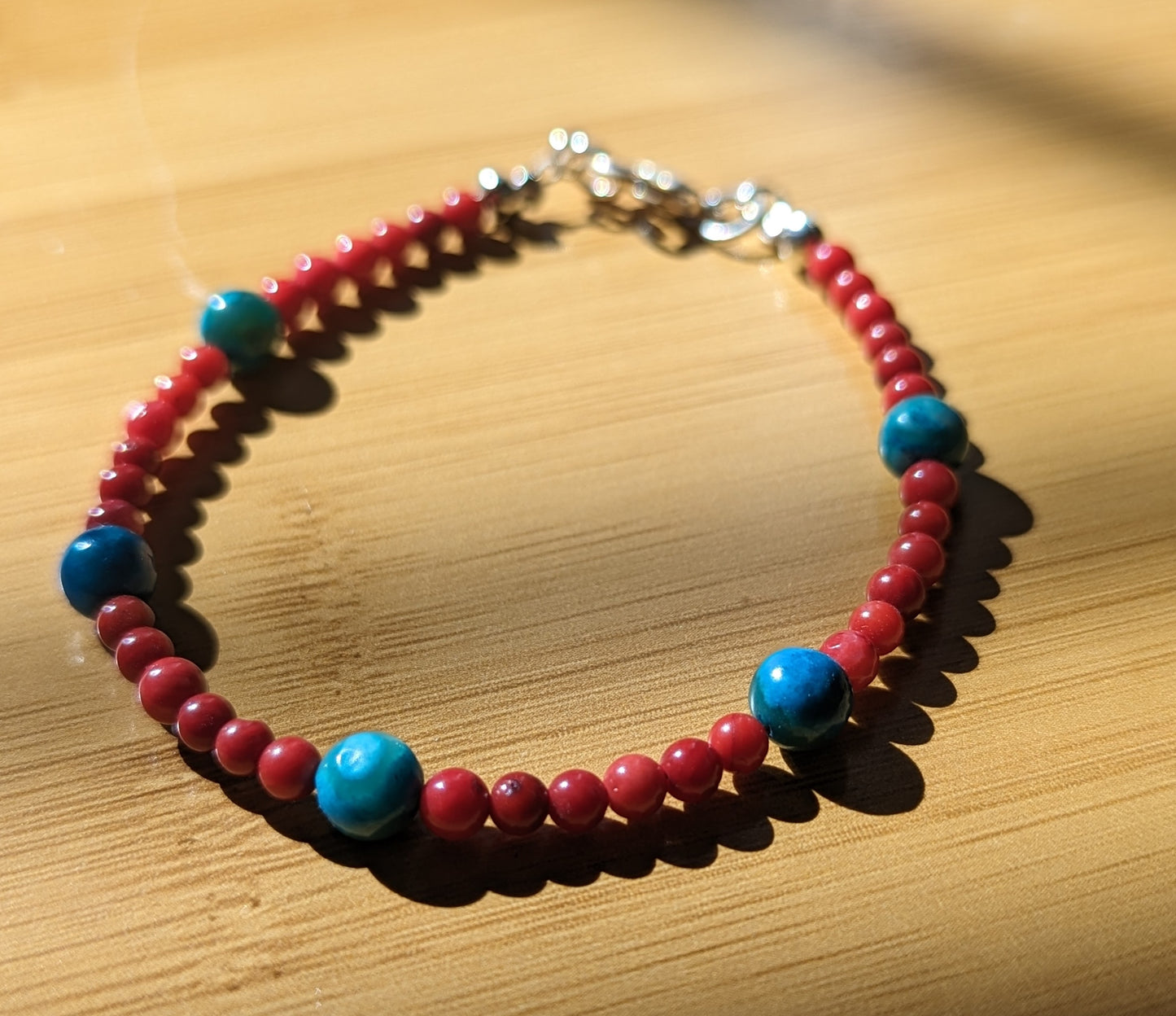 Bamboo coral and jasper bracelet