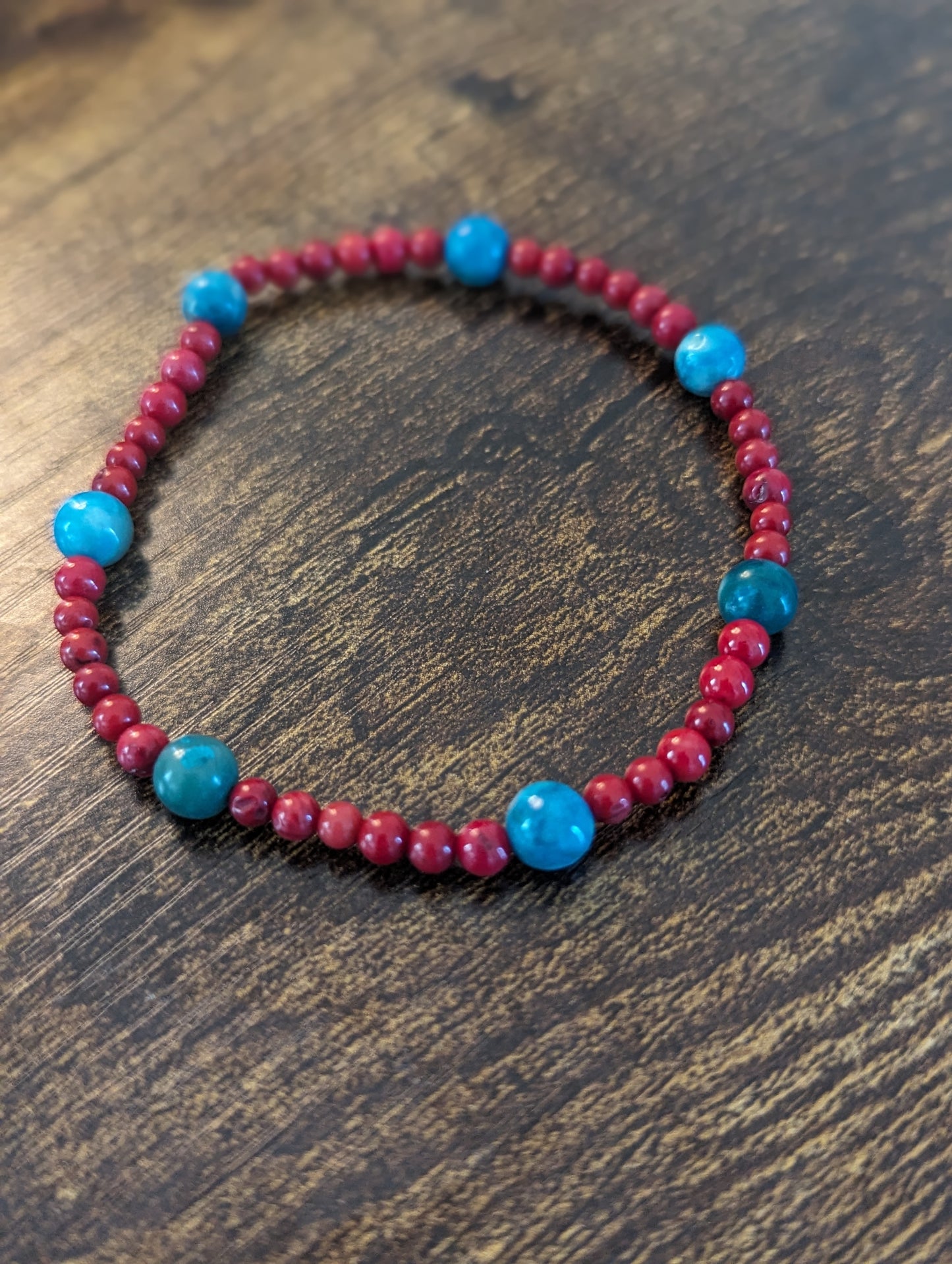 Bamboo coral and Jasper stretchy bracelet